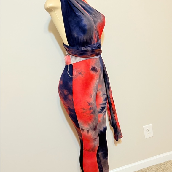 Multicolored tie dye one piece bodysuitt - Picture 4 of 9